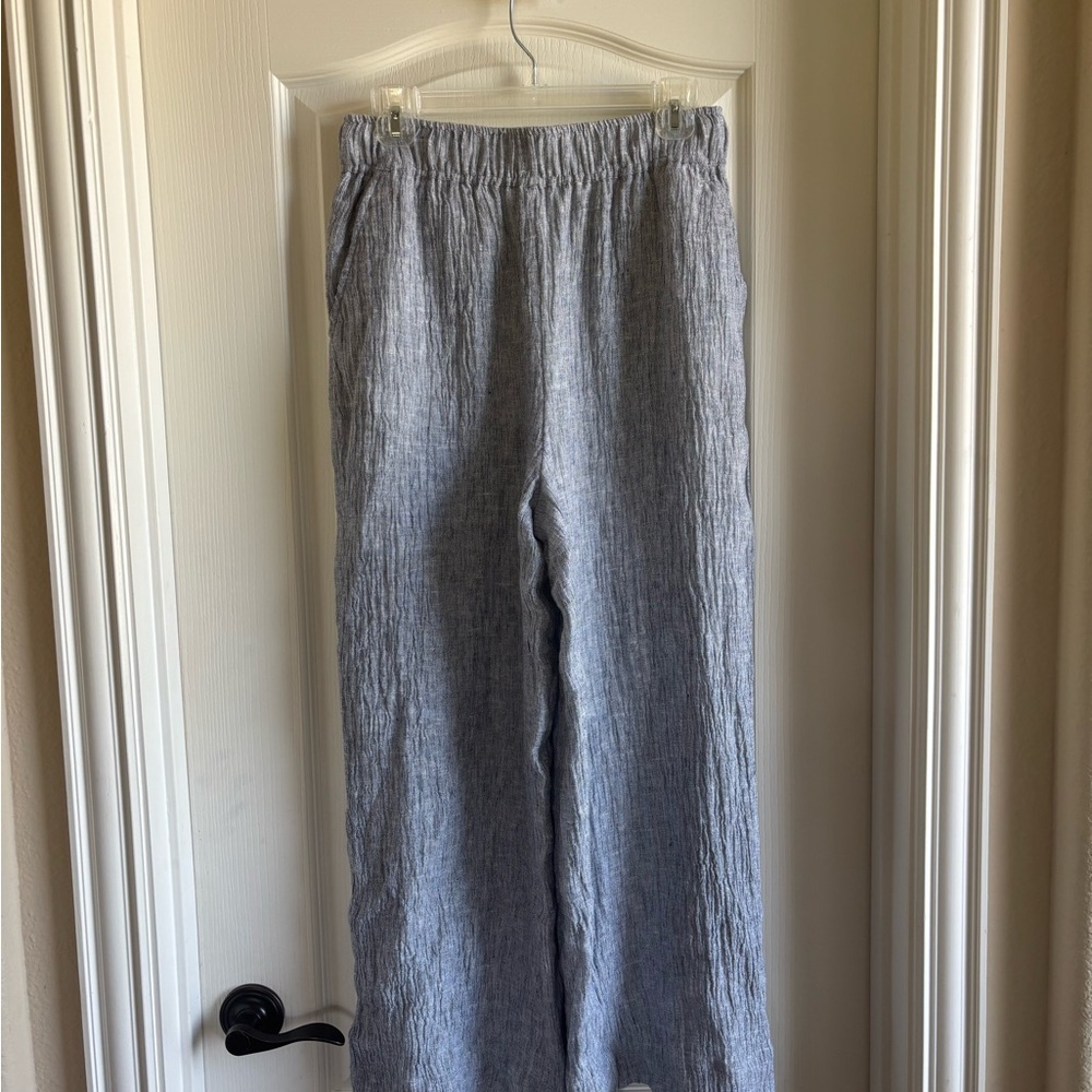 Tahari 100% Linen Wide Leg Pants